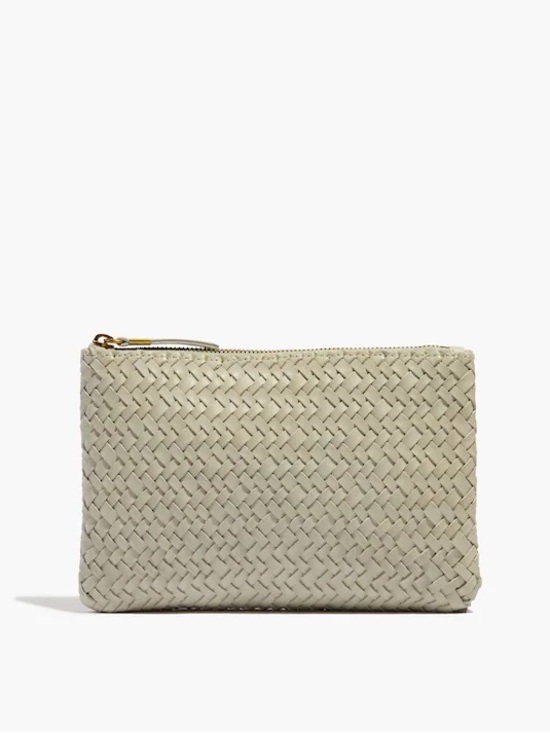 Madewell Handbags - Madewell The Leather Clutch Purse Woven Edition - Ashen Sage